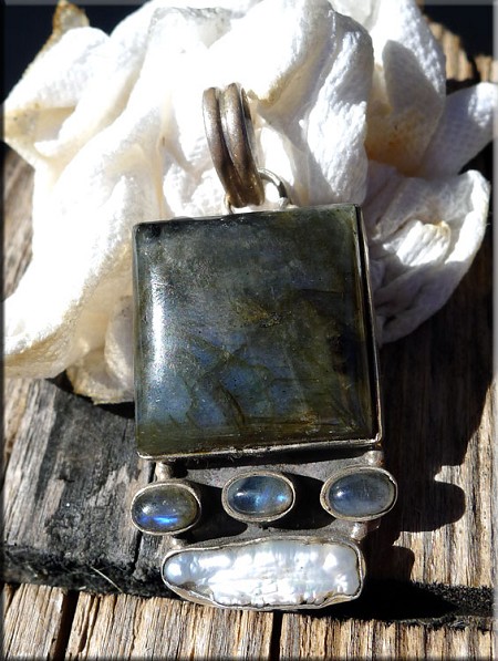 Sterling Silver and Gemstone Pendant | One-of-a-Kind - Hand-crafted in the USA 
