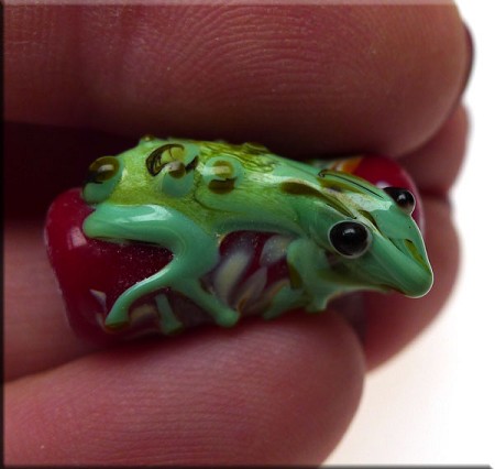 Lampworked Gecko Bead | Art Glass Bead | Lizard Bead 