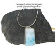 Natural Larimar Pendant in Sterling Silver 