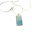 Natural Larimar Pendant in Sterling Silver 