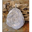 Wire-WrappedSugared Silver-Grey Druzy Chalcedony Rose Pendant 