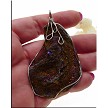 Wire-WrappedGold-Purple Druzy Chalcedony Rose Pendant 