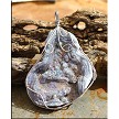 Wire-Wrapped Sparkling Silver-Grey Druzy Chalcedony Rose Pendant 