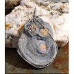 Wire Wrapped Sparkling Silver-Grey Druzy Chalcedony Rose Pendant 