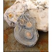 Wire Wrapped Sparkling Silver-Grey Druzy Chalcedony Rose Pendant 