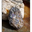 Wire Wrapped Sparkling Druzy Chalcedony Rose Pendant 