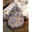 Wire Wrapped Sparkling Druzy Chalcedony Rose Pendant 