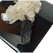 WITCH'S SHIELD Raw Black Tourmaline Pendant, 39x16x7mm 