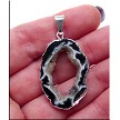 Geode Druzy Agate Slice Pendant 