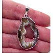 Geode Druzy Agate Slice Pendant 