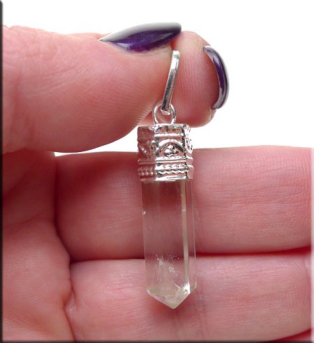 Quartz Crystal Point Pendant, 29x8.5mm 
