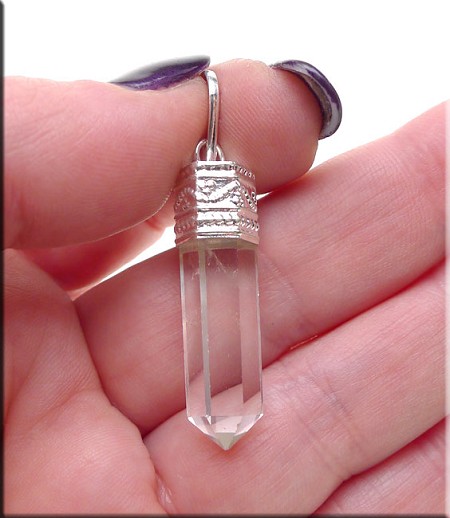 Quartz Crystal Point Pendant, 31x9mm 