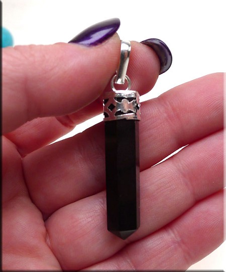 Black Onyx Point Pendant, 37x9mm 