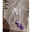 Triple Amethyst Point Necklace - Dangling Amethyst Crystals for Crystal Healing 