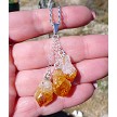 Triple Citrine Point Necklace - Dangling Rough Citrine Crystals for Crystal Healing 