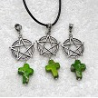 Pentacle with Green Jasper Cross 