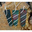 Bloodstone Pendant Necklace, Spiral Wrapped Bloodstone Obelisk Wand 