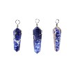 Sodalite Pendant Necklace, Wire Wrapped Sodalite Crystal Wand 