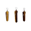 Tigereye Pendant Necklace, Wire Wrapped Tiger's Eye Crystal Wand 