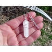 Wire Wrapped Selenite Crystal Wand Necklace 