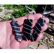 Black Tourmaline Necklace, Spiral Wrapped Black Tourmaline Obelisk Wand 