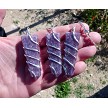 Lepidolite Wand Pendant Necklace, Spiral Wrapped 