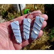Angelite Wand Necklace, Spiral Wrapped Angelite Obelisk 