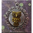 Athena's Owl Pendant - Silver and Bronze 