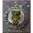 Athena's Owl Pendant - Silver and Bronze 