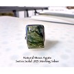 Moss Agate Ring in Solid Sterling Silver Size 5 
