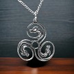 Sterling Celtic Spiral Dragon Pendant 