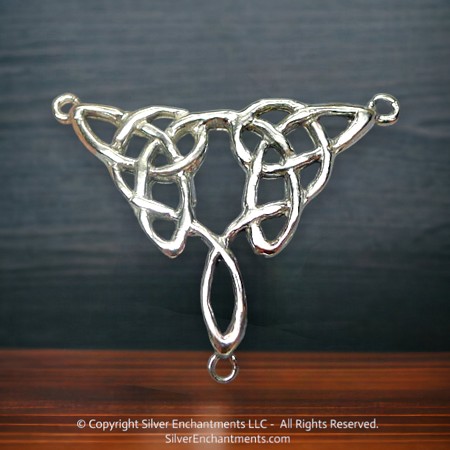 Sterling Silver Celtic Knot Y Necklace Component 