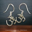 Sterling Silver Om Earrings 