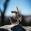 Sterling Silver Om Symbol Pendant Necklace 