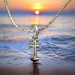 Sterling Silver Small Goth Cross Necklace 