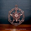 Dimensional Solid Copper Victorian Wolf Pentacle Pendant 
