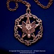 Dimensional Solid Copper Victorian Wolf Pentacle Pendant 