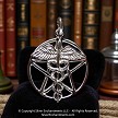 Sterling Silver Caduceus Pentacle Pendant 