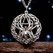 Sterling Silver Celtic Spider Pentacle Pendant 