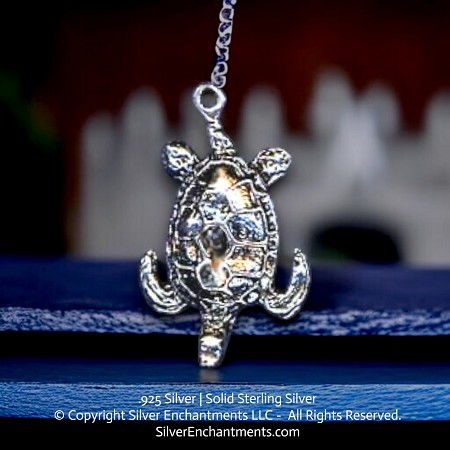 Sterling Silver Sea Turtle Pendant 