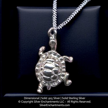 Dimensional Sterling Silver Turtle Charm 