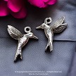 3D Sterling Silver Hummingbird Charm 