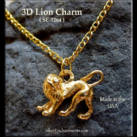 3D 22-karat Gold Lion Charm 