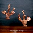 3D Copper Prickly Pear Cactus Pendant 