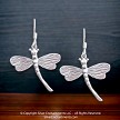 Sterling Silver Dragonfly with Curved Tail Earrings 