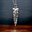 3D Knapped Arrowhead Pendant in Sterling Silver 