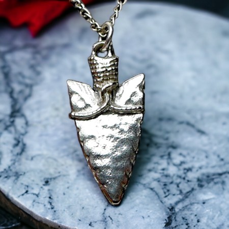 3D Wrapped Sterling Silver Arrowhead Pendant 