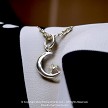Small Sterling Silver Sickle Moon Charm with Star 