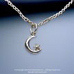Small Sterling Silver Crescent Moon Charm with Star 