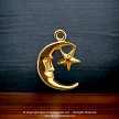 22k Gold Plated Moon Charm with Star 